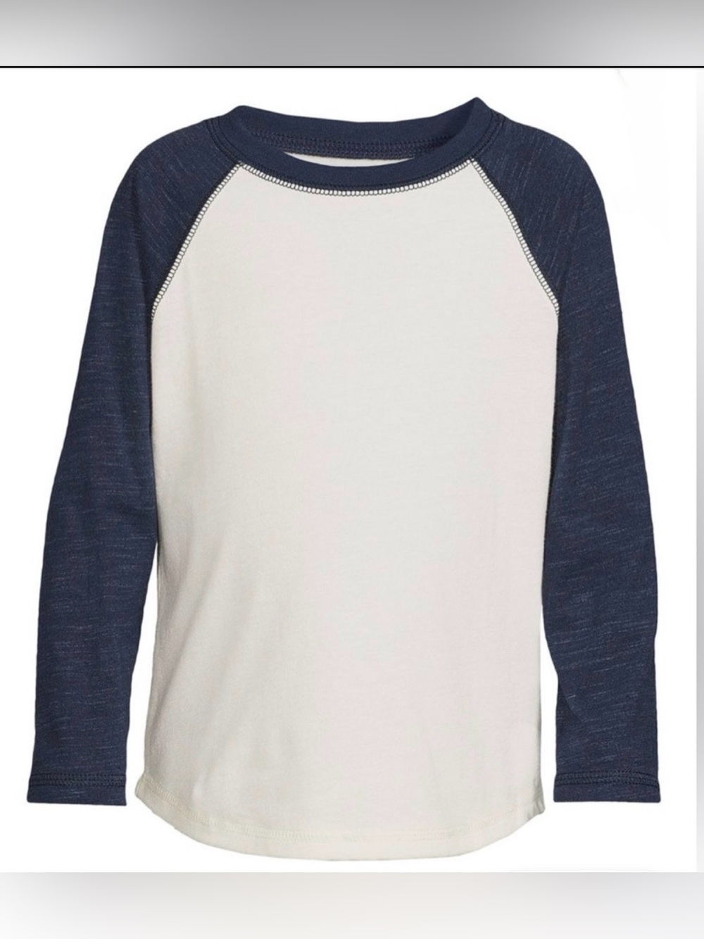 Garanimals Toddler Boys 4T Raglan Long Sleeve Shirt Navy Cream - NWOT